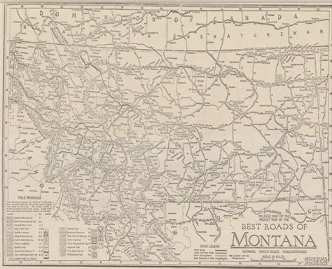 Montana Road Map Discovering Montana