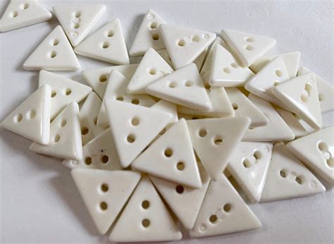 Small Triangle Buttons White Plastic Sewing Buttons 58 Etsy