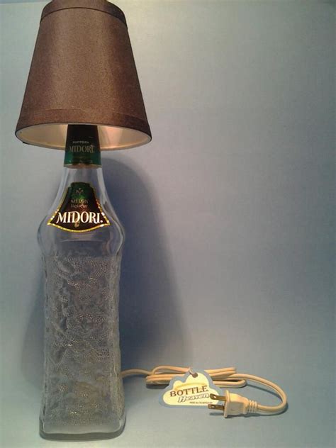 Midori Liquor Bottle Table Lamp W Black Shade Custom Hookahs Lamps