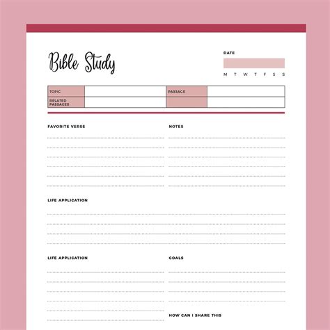 Printable Bible Study Planner | Instant Download PDF | A4 & US Letter ...