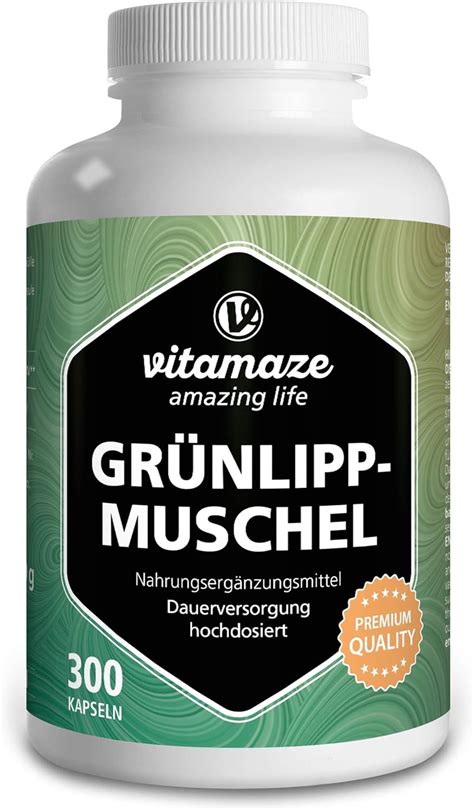 Grünlippmuschel Kapseln hochdosiert 1500 mg Grünlippmuschel Pulver aus