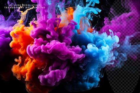 Premium Psd Vivid Color Bursts On A Dark Canvas Paint Colorful Smoke