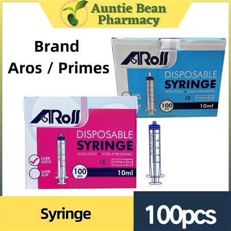 Aros Primes Unigloves Disposable Syringe Luer Lock Luer Slip 10cc