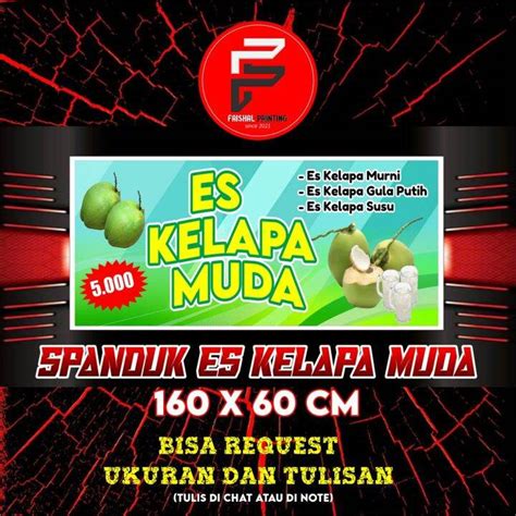 Spanduk Es Kelapa Muda Banner Es Degan Spanduk Es Kelapa Ukuran 160