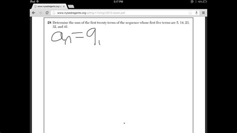 Nys Algebra 2 Trigonometry Regents Review Video Jan 2013 Question 28 Youtube