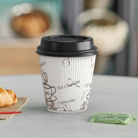 Choice Oz Sleeveless Bean Print Paper Hot Cup And Lid Pack
