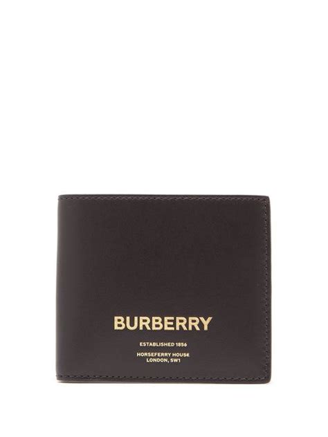 Burberry Horseferry Print Leather International Bifold Wallet In Black