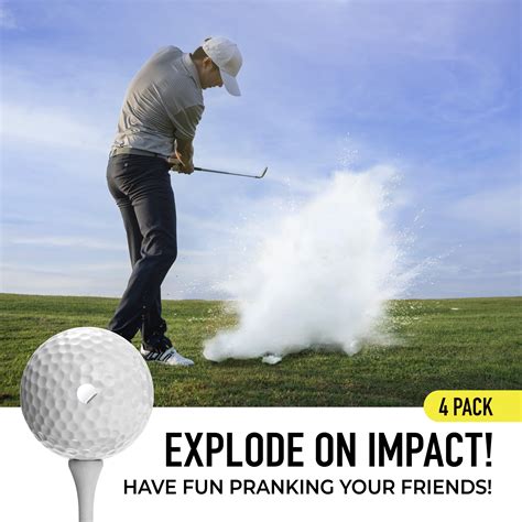 Izzo Golf Exploder Prank Golf Balls, White, Dimpled, Plastic 4-pack - Walmart.com