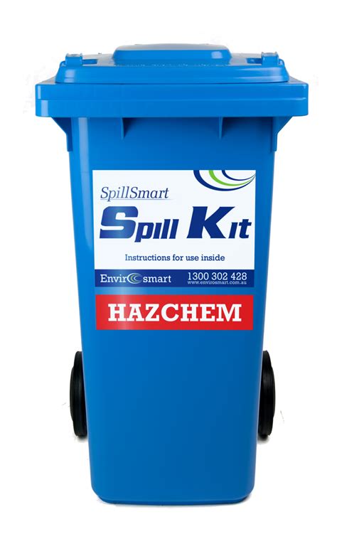 Spillsmart 120l Hazchem Spill Kit Refill Kit Only Wheelie Bin Envirosmart Price Match Guaran