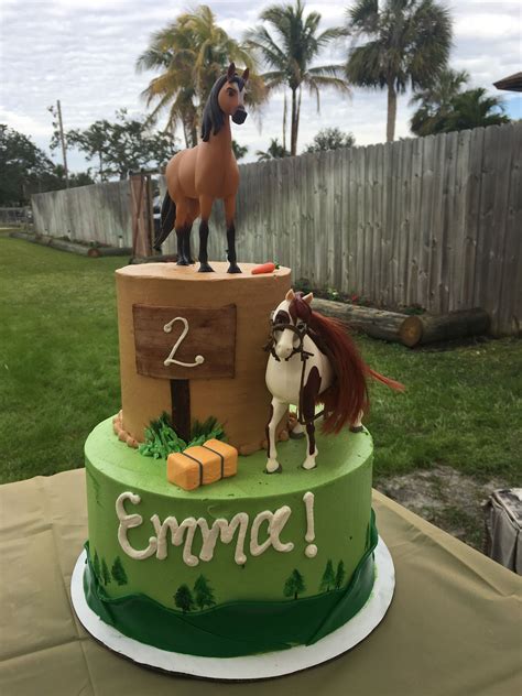 Emma’s 2nd birthday! Spirit themed birthday cake. | Horse birthday cake ...