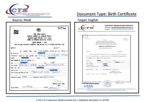 Birth Certificate Translation Birth Certificate In English