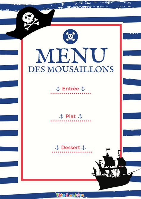 Menu de Pirate par Tête à modeler