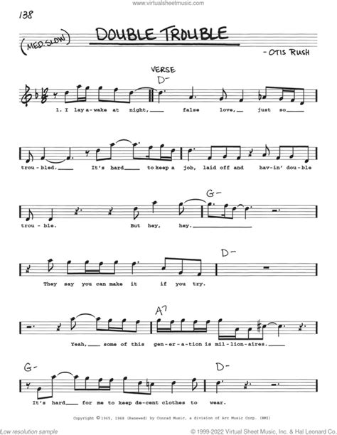 Double Trouble Sheet Music Real Book With Lyrics PDF