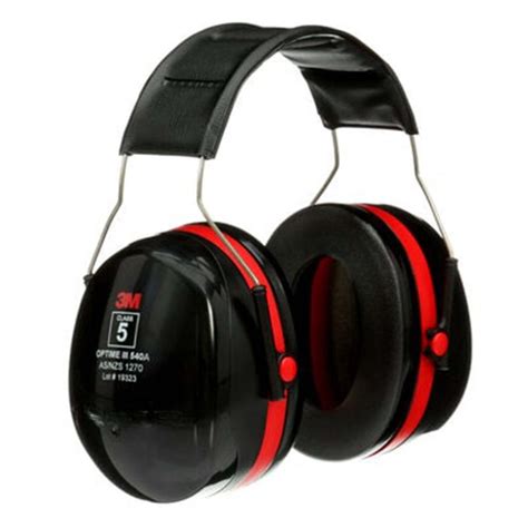 3M PELTOR Optime III Headband Format Earmuff H540A Black And Red Class