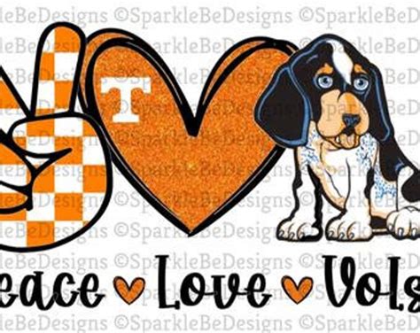 Peace Love Football Peace Love Vols Tn Vols Football Etsy