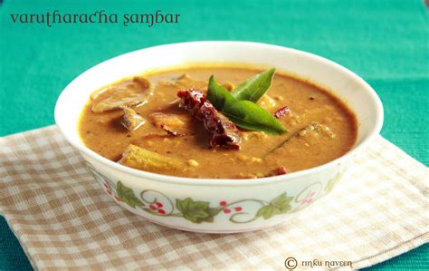 Rinkus Kitchen Treats Varutharacha Sambar Sambar With Roasted