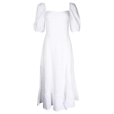 Reformation White Linen Midi Dress Ref1060631 Joli Closet