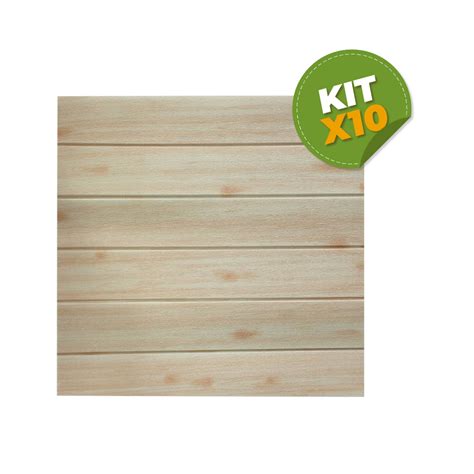 Kit X Revestimiento Autodhesivo D Tablas De Madera Clara Hogar