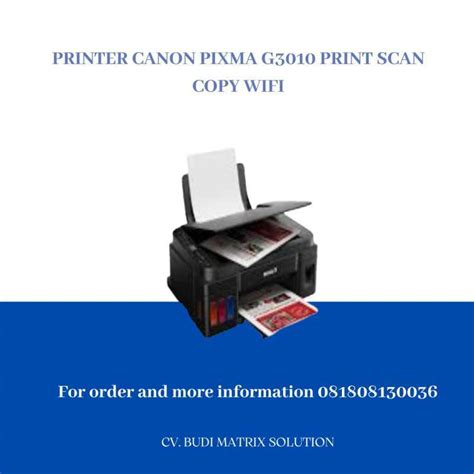 Jual PRINTER CANON PIXMA G3010 PRINT SCAN COPY WIFI Di Seller BM