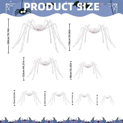 Xianxian Halloween Realistic Hairy Spiderlarge White Scary Spiders