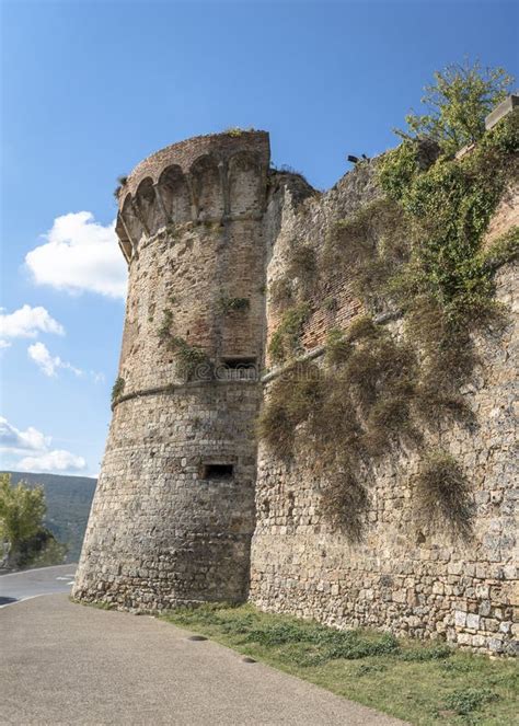 Torre Y Muralla De Fortaleza Repleta De Plantas Y Que Rodea El Casco