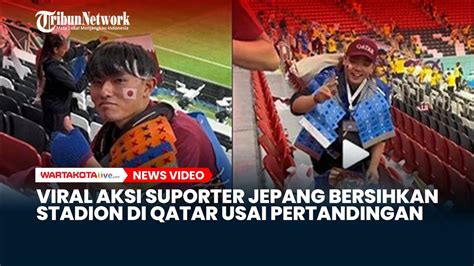 Viral Aksi Suporter Jepang Bersihkan Sampah Yang Berserakan Di Stadion