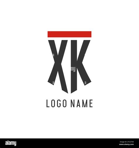 Xk Initial Esport Logo With Simple Shield Design Style Vector Graphic