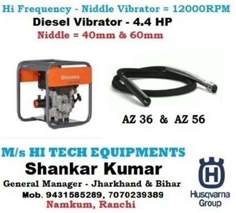 40mm And 60mm Mild Steel Hi Frequency 4 4 HP Needle Vibrator At Rs