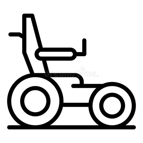 Motor Wheelchair Icon Outline Vector Chair Power Stock Vector