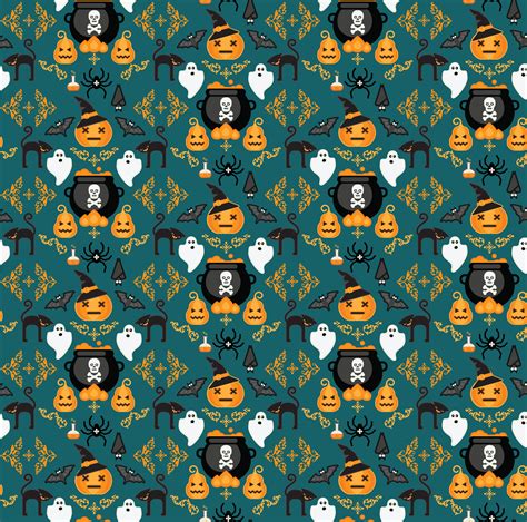 Halloween Background Seamless Pattern Vector Art At Vecteezy