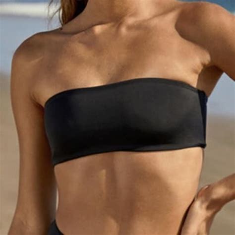 Black Bandeau Pacsun Bikini Top Pacsun Tillys Depop