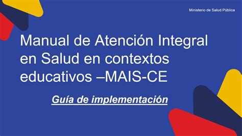 Manual De Atención Integral En Salud En Contextos Educativos Mais Ce