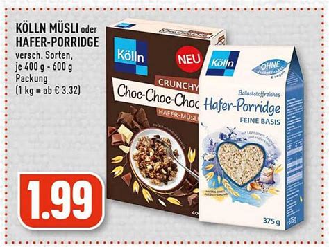 K Lln M Sli Oder Hafer Porridge Angebot Bei Edeka Prospekte De