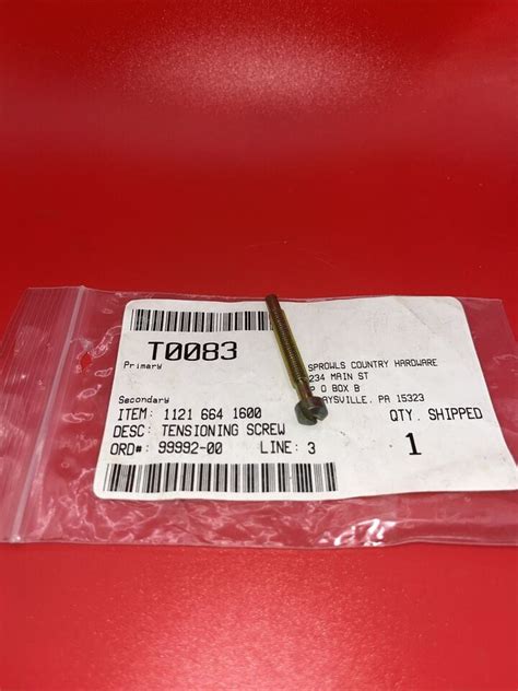 OEM STIHL BAR CHAIN TENSIONING SCREW 1121 664 1600 024 AV 024WB 028 WB