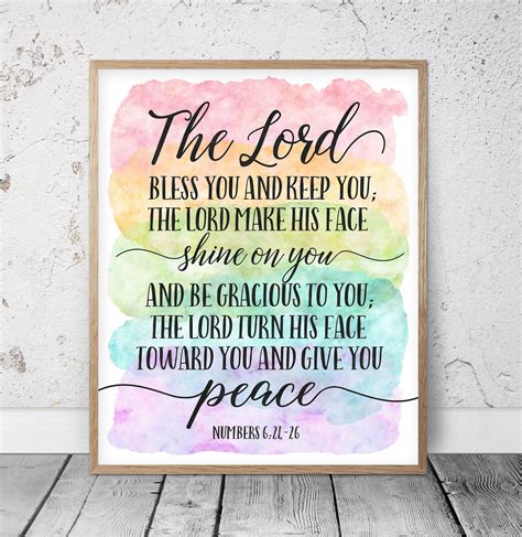 The Lord Bless You And Keep You Numbers Bible Verse Etsy