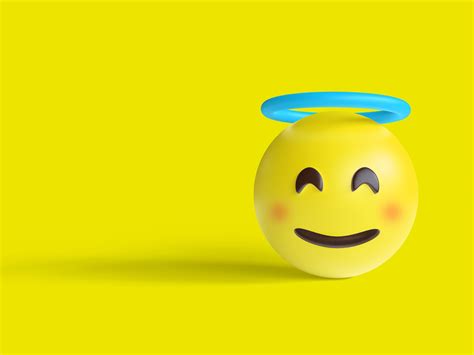 Ilustración 3d ángel Emoji Con Sobrecarga De Halo Azul 10554725 Foto