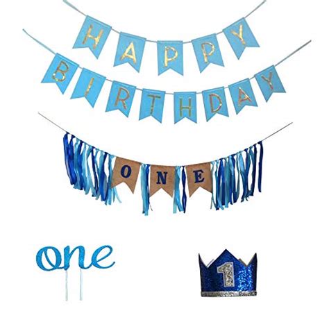 Buy Blue Happy Birthday Banner 1st Birthday Highchair Banner One Cake