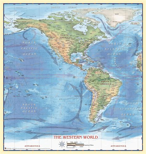 Western Hemisphere Physical Wall Map by Compart - The Map Shop