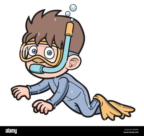 Boy With Diving Goggles Cut Out Stock Images Pictures Alamy