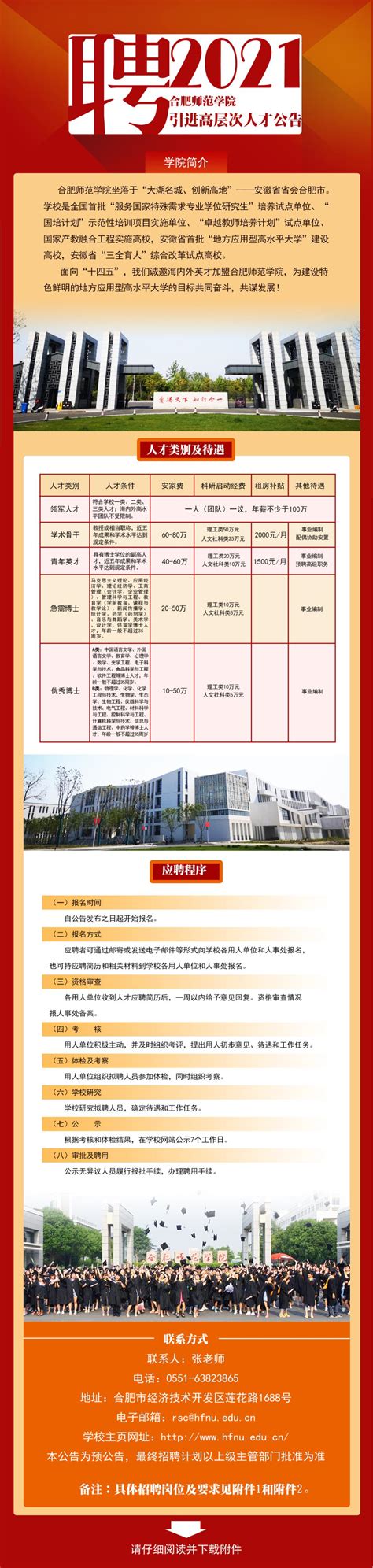 合肥师范学院2021年度引进高层次人才公告 信息公开网