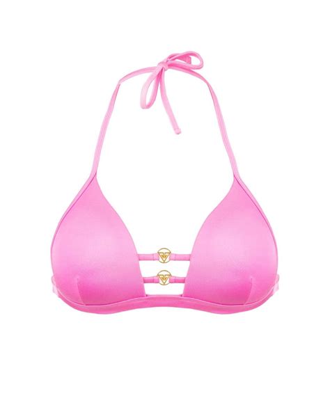 Baby Push Up Triangle Bikini Top With Golden Logo L Vivienvance