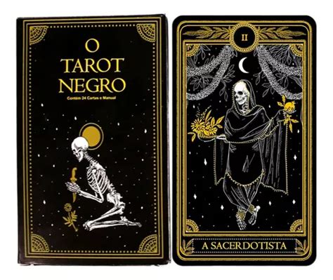 Tarot Tar Marselha Negro Cartas E Manual Caveiras Escorrega