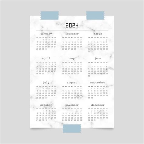 Kalender F R Das Jahr Auf Plakatmodell Mit Marmormuster Premium