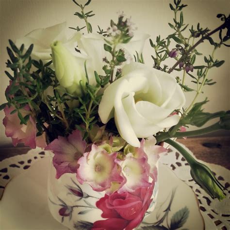 Tea Cup Flower Arrangement | Floral Doily