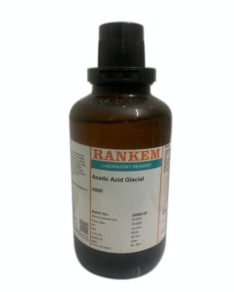 White Rankem Acetic Acid Glacial Bottles Packaging Size Ml At Rs