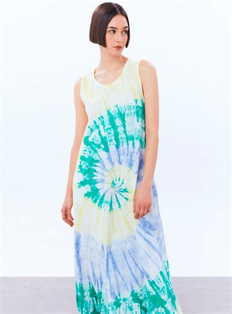 Ripley Vestido Sfera Largo Tie Dye Con Tirantes Anchos