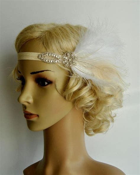 Flapper Feather Headband Headpiece Hairpiece By BlueSkyHorizons Art