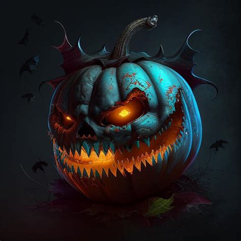 Premium Ai Image Evil Pumpkin Generative Ai