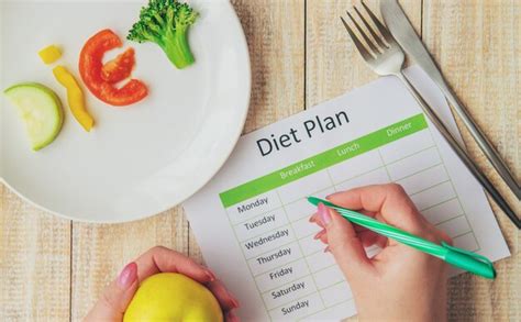 weekly diet plan  concept  proper nutrition premium photo