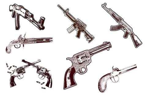 Vector de conjunto de ilustración de armas antiguas remezclado de la